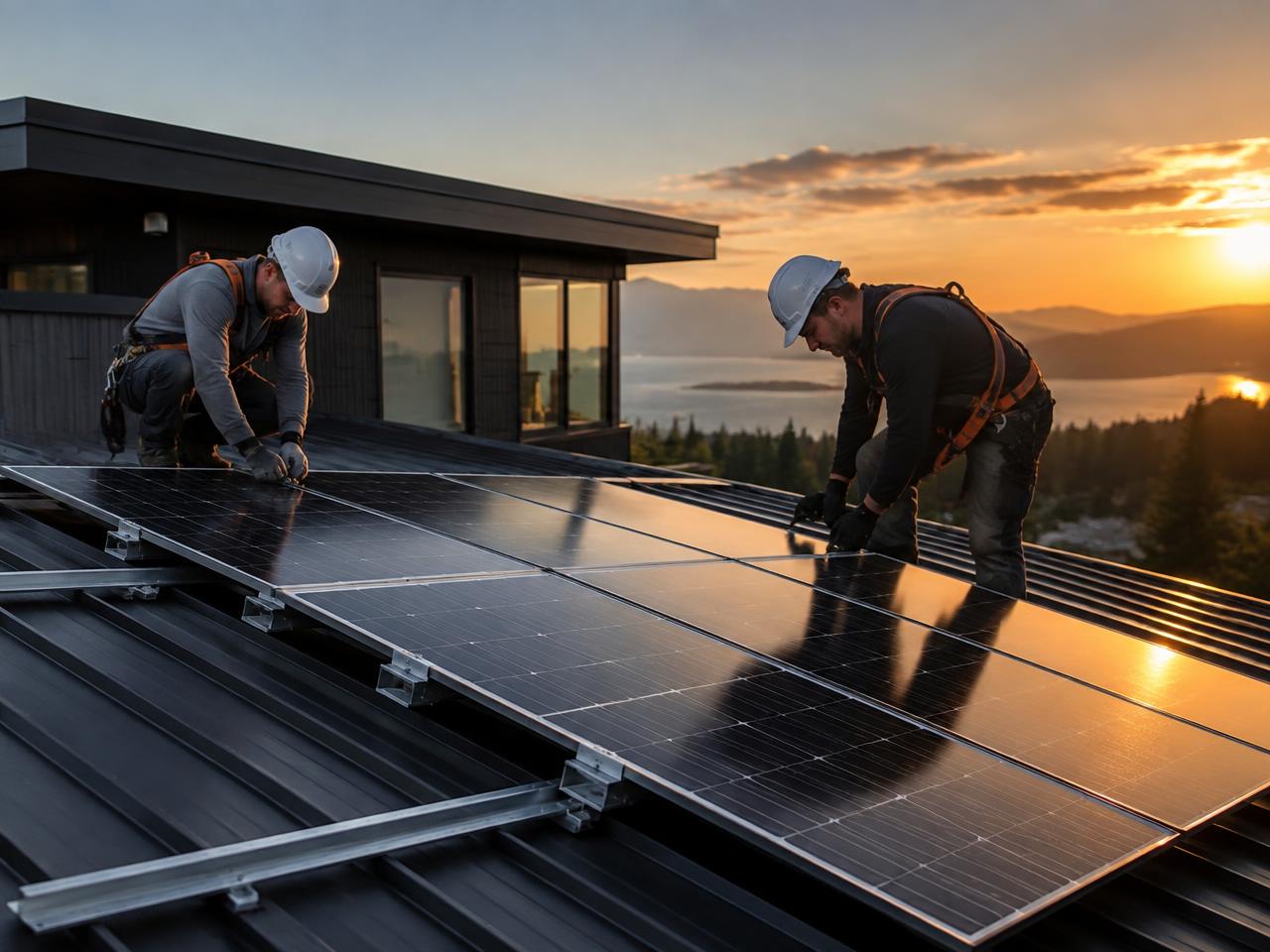 Instalación de paneles solares en techo